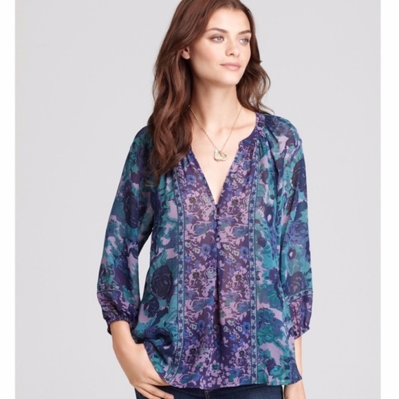 Joie Tops - Joie Gloria Silk Floral Peasant Blouse Size Medium